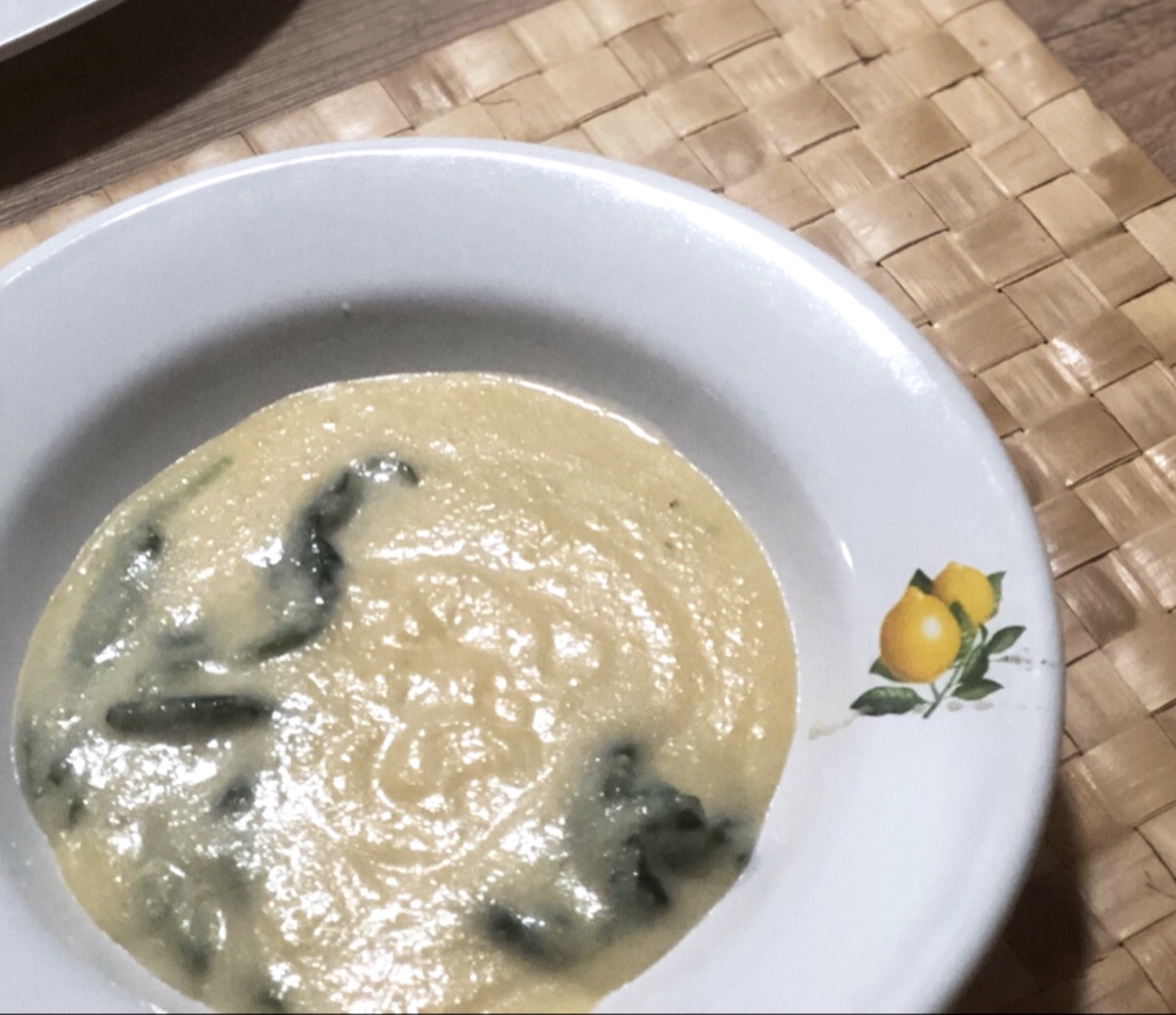 POLENTA CREMOSA COM ESPINAFRE